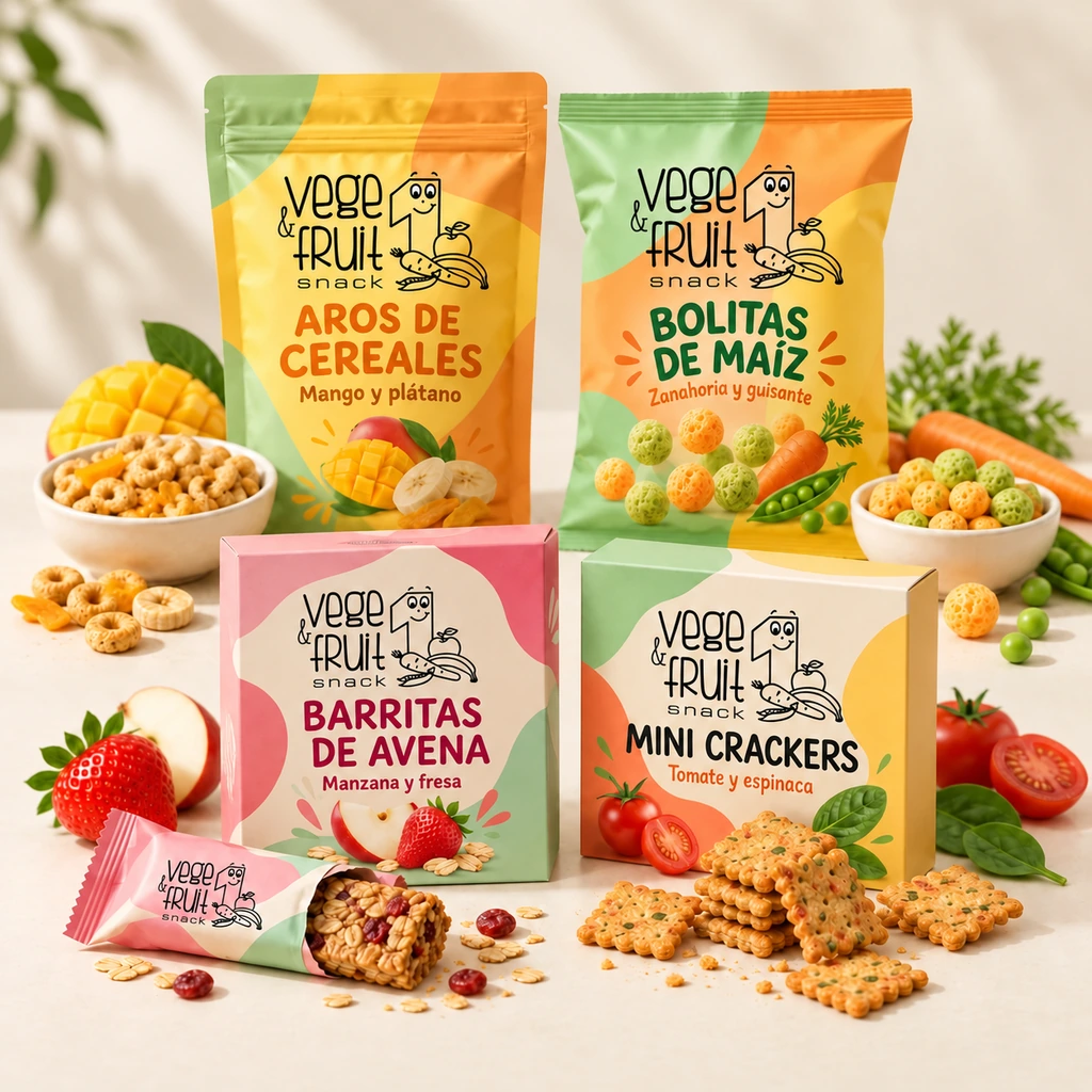 Vege & Fruit Snack: gama completa de aplicaciones conceptuales