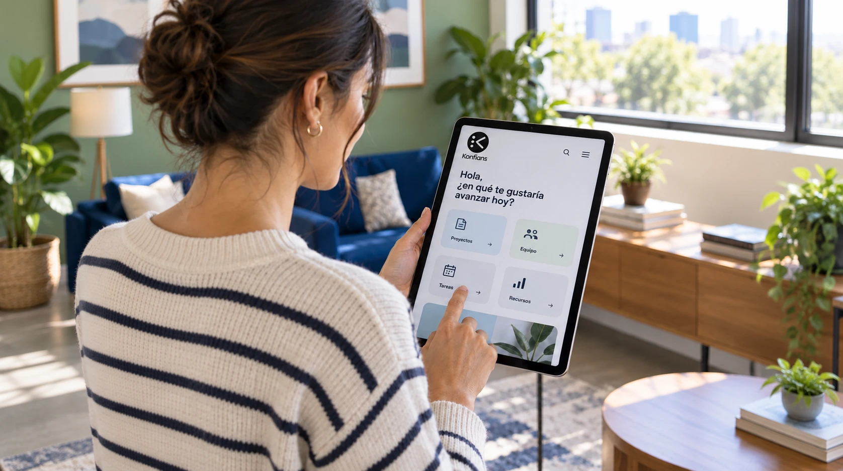 Konfians: consulta de servicios digitales en una tableta