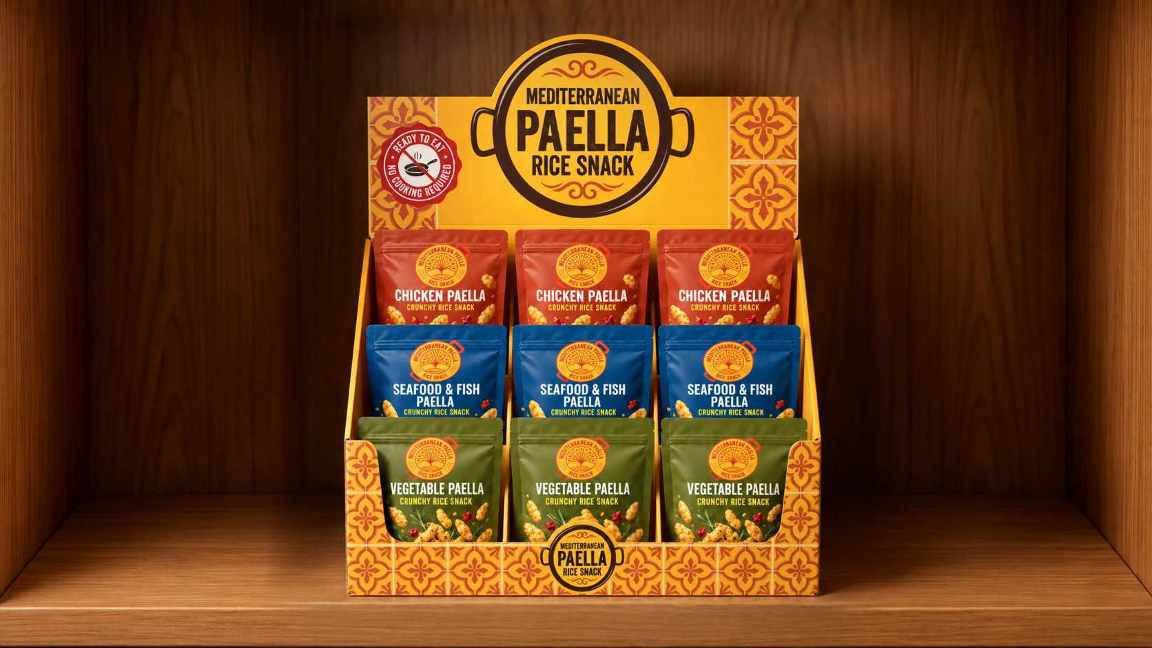 mediterranean paella rice snack — gama de productos