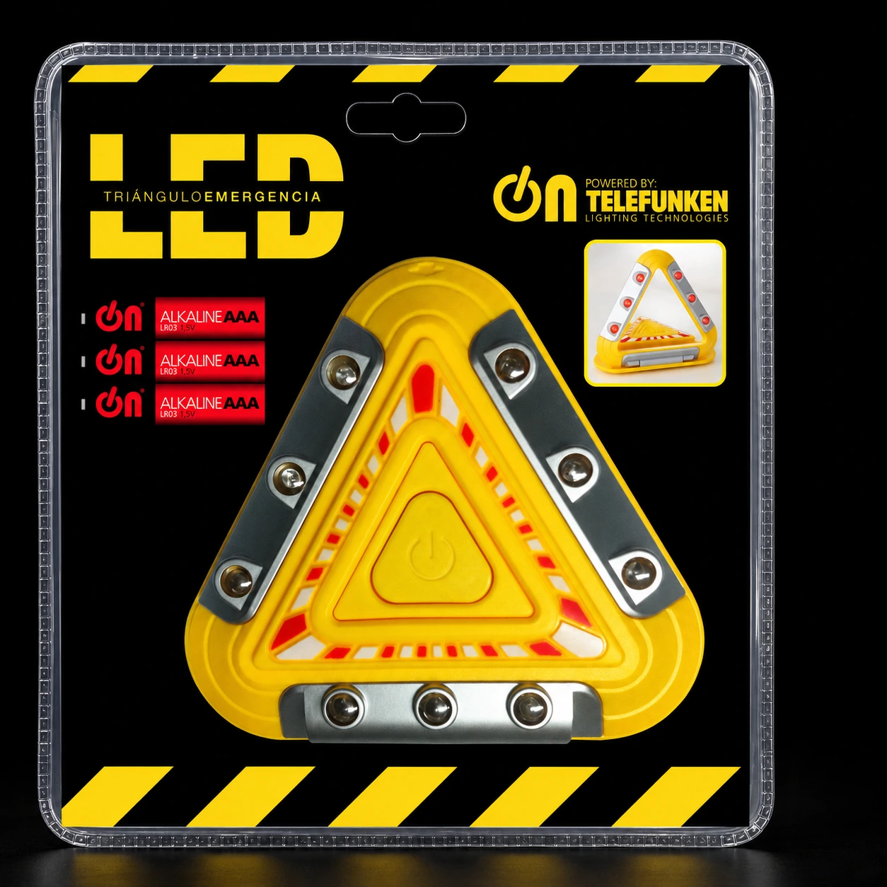 Envase del triángulo de emergencia LED ON