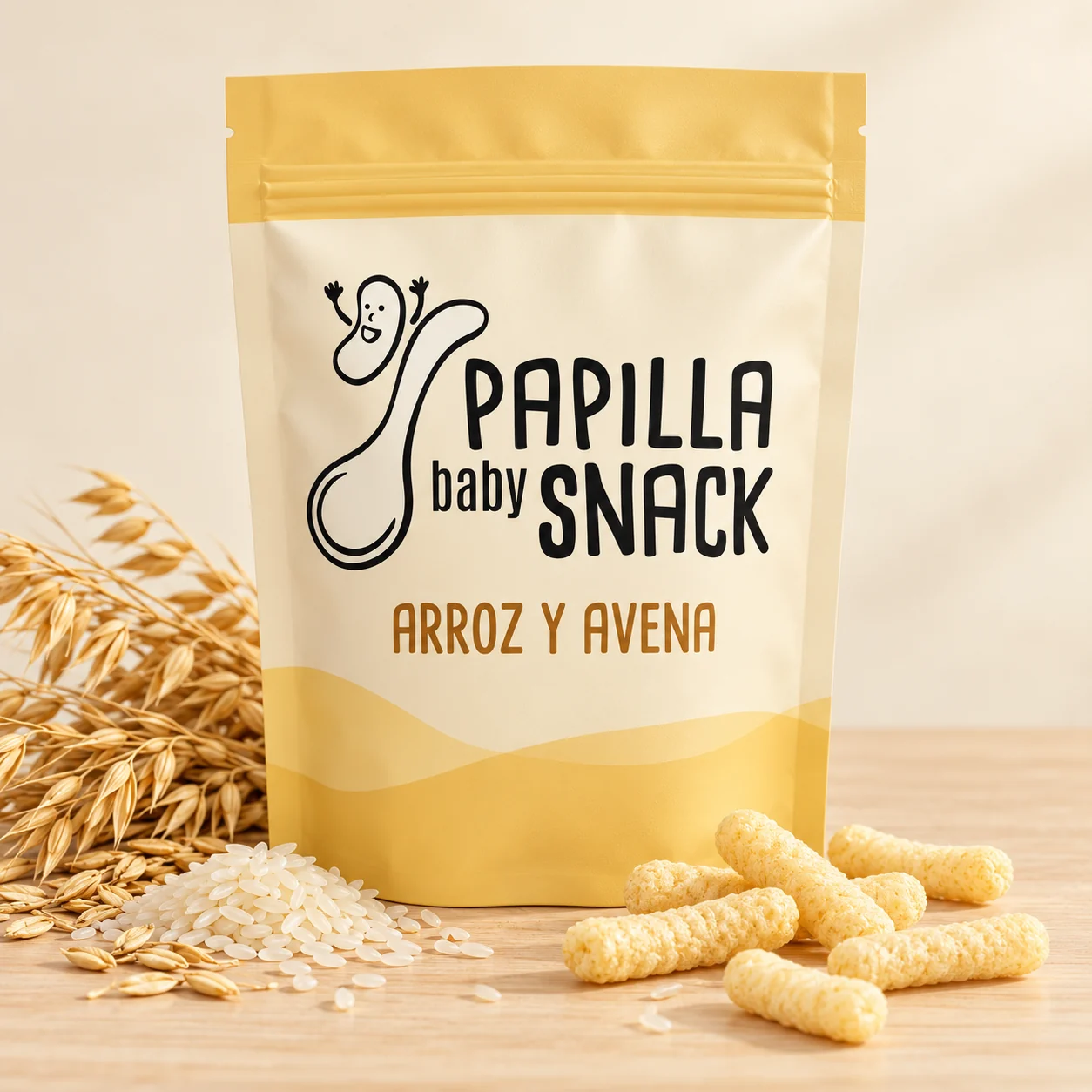 PAPILLA baby SNACK: arroz y avena · frontal