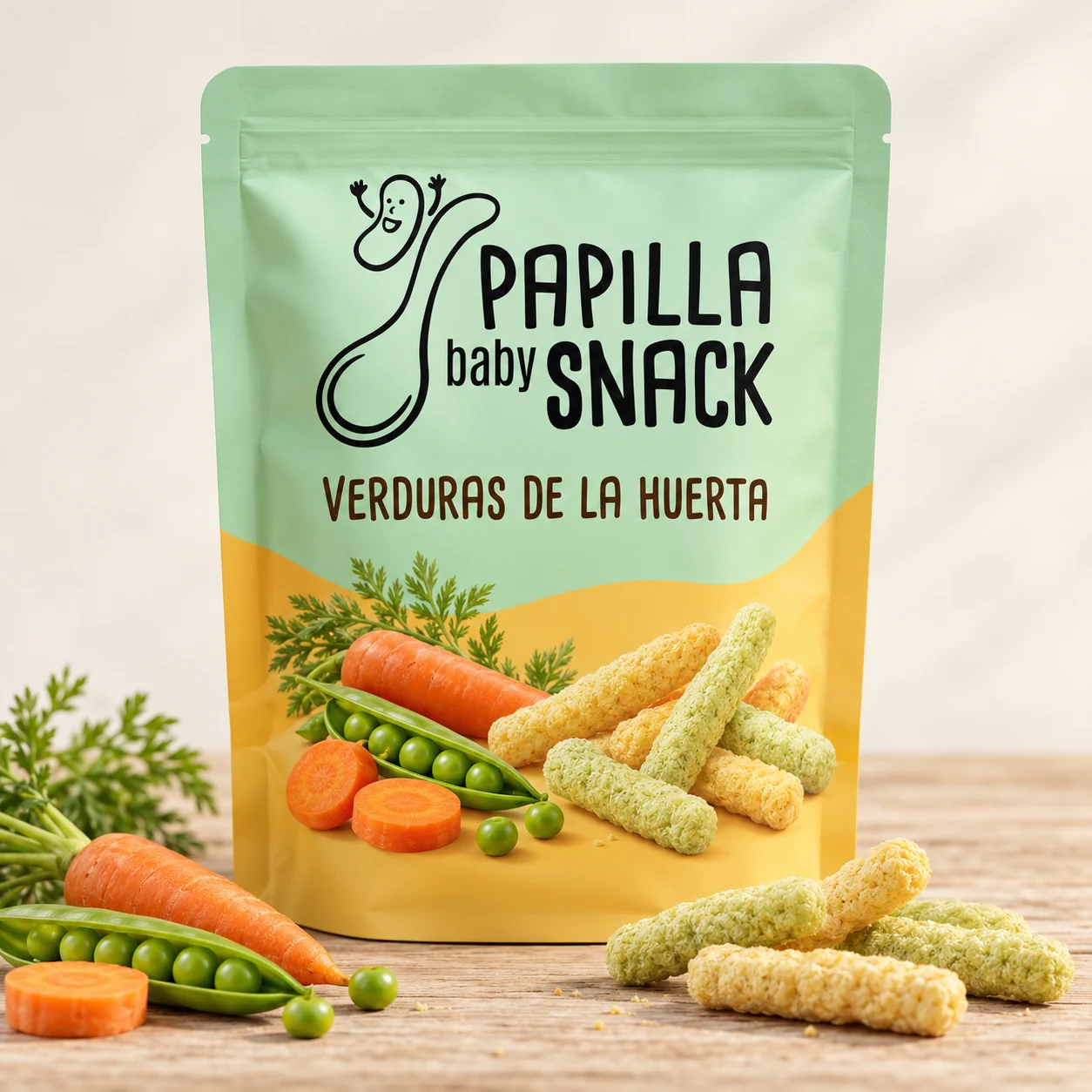 PAPILLA baby SNACK: verduras de la huerta · frontal