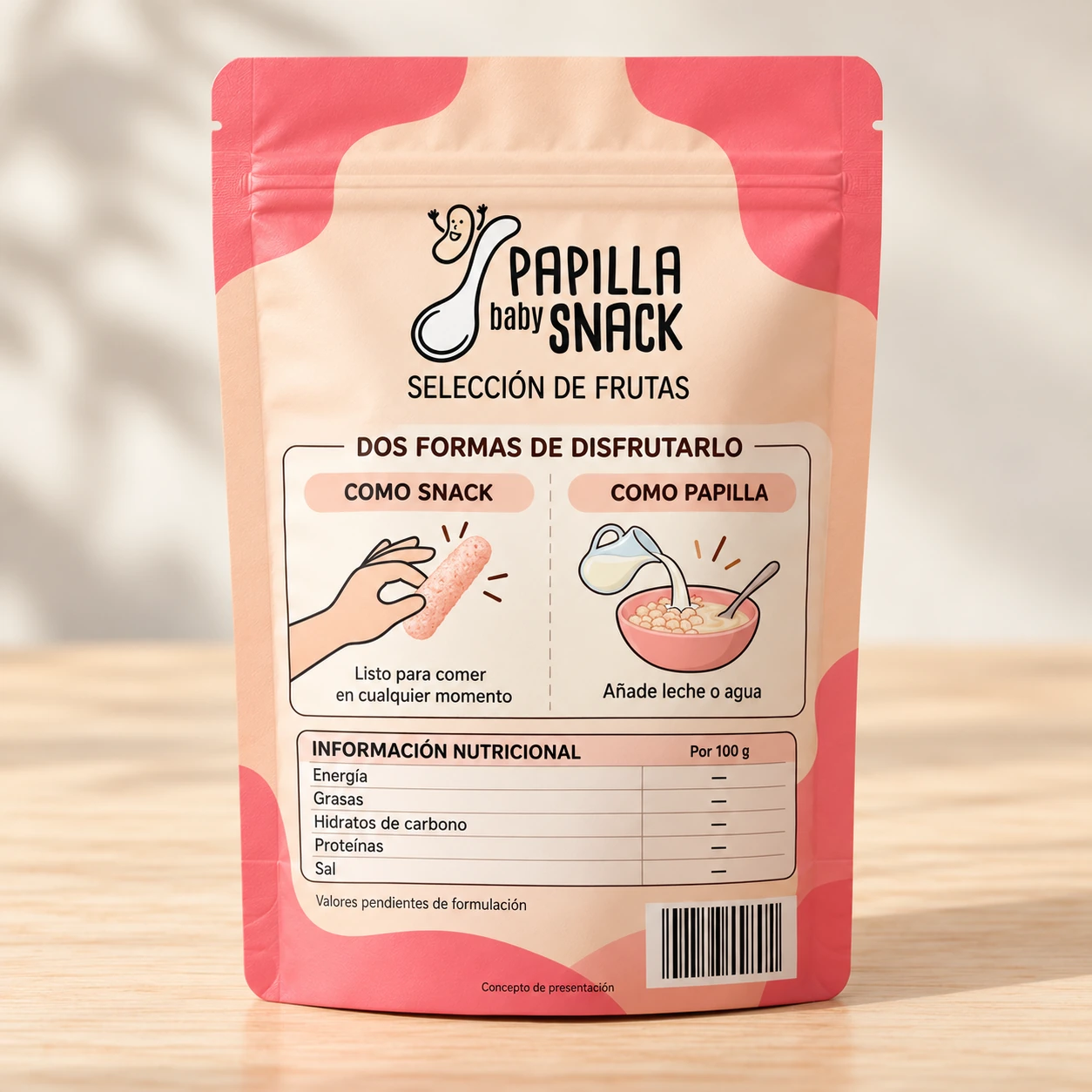 PAPILLA baby SNACK: Selección de frutas · trasera