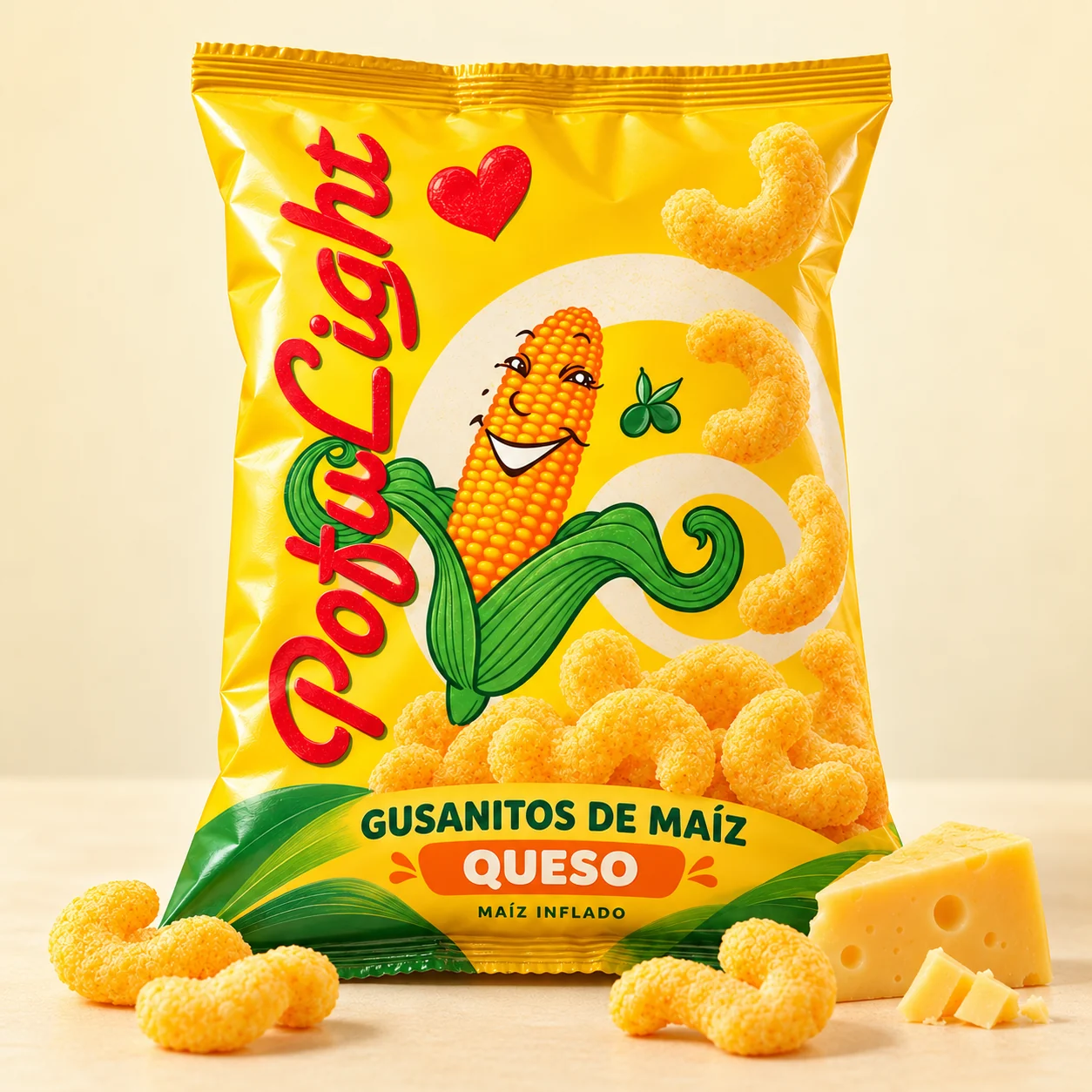 POFULIGHT: gusanitos de maíz sabor queso