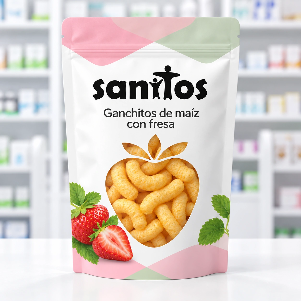 SANITOS: ganchitos de maíz con fresa