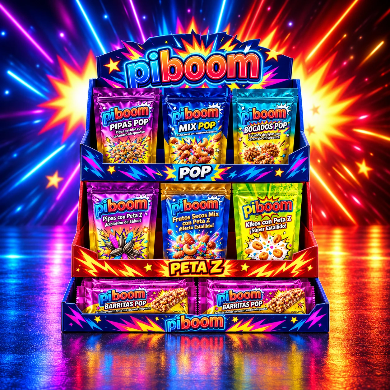 Piboom: expositor de gama completa POP y Peta Z